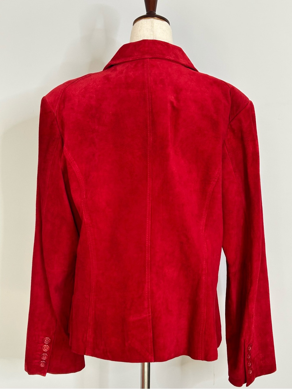 Preston & York Vintage Cherry Red Suede Leather Blazer size Large - Picture 3 of 9